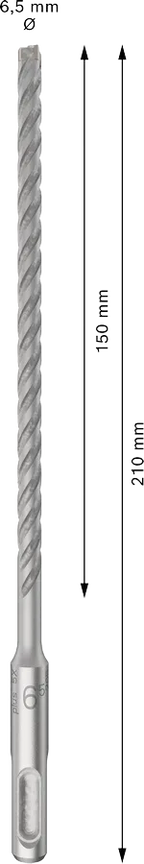PRO SDS plus-5X Hamerboor, 6,5 x 150 x 210 mm, 10-delig