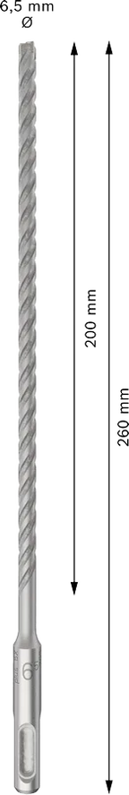 PRO SDS plus-5X Hamerboor, 6,5 x 200 x 260 mm, 10-delig