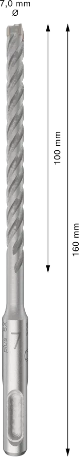 PRO SDS plus-5X Hamerboor, 7 x 100 x 160 mm, 10-Delig