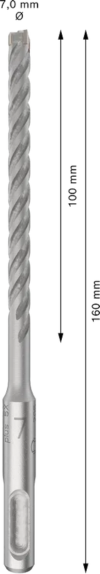 PRO SDS plus-5X Hamerboor, 7 x 100 x 160 mm, 10-Delig