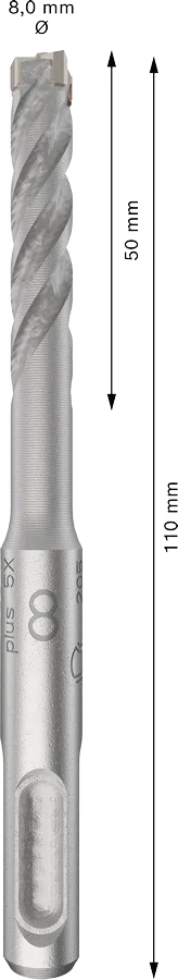 PRO SDS plus-5X Hamerboor, 8 x 50 x 110 mm, 10-delig