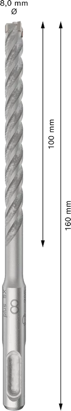 PRO SDS plus-5X Hamerboor, 8 x 100 x 160 mm, 10-delig