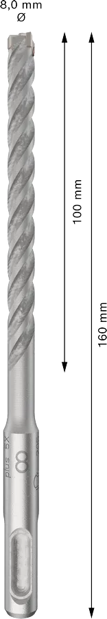 PRO SDS plus-5X Hamerboor, 8 x 100 x 160 mm, 10-delig