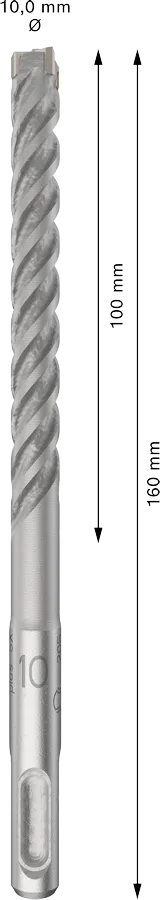 PRO SDS plus-5X Hamerboor, 10 x 100 x 160 mm, 10-delig