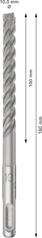 PRO SDS plus-5X Hamerboor, 10 x 100 x 160 mm, 10-delig