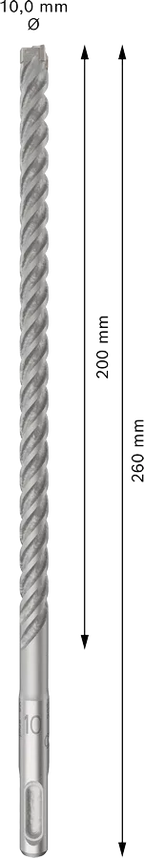 PRO SDS plus-5X Hamerboor, 10 x 200 x 260 mm, 10-delig