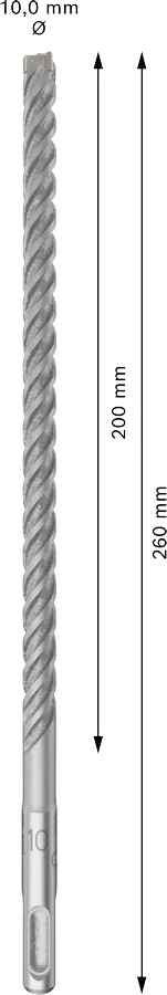 PRO SDS plus-5X Hamerboor, 10 x 200 x 260 mm, 10-delig