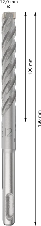 PRO SDS plus-5X Hamerboor, 12 x 100 x 160 mm, 10-delig