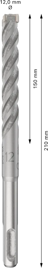 PRO SDS plus-5X Hamerboor, 12 x 150 x 210 mm, 10-delig