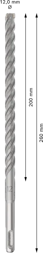 PRO SDS plus-5X Hamerboor, 12 x 200 x 260 mm, 10-delig