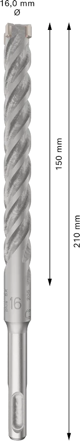 PRO SDS plus-5X Hamerboor, 16 x 150 x 210 mm, 10-delig