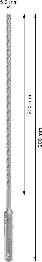 PRO SDS plus-5X Hamerboor, 5 x 200 x 260 mm