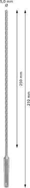 PRO SDS plus-5X Hamerboor, 5 x 250 x 310 mm