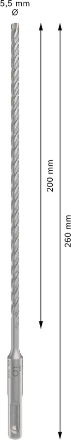 PRO SDS plus-5X Hamerboor, 5,5 x 200 x 260 mm