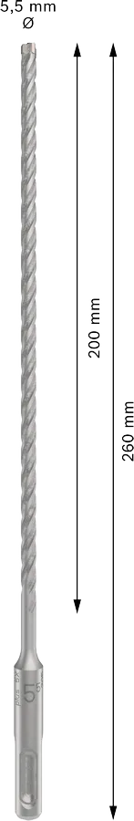 PRO SDS plus-5X Hamerboor, 5,5 x 200 x 260 mm