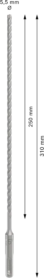 PRO SDS plus-5X Hamerboor, 5,5 x 250 x 310 mm