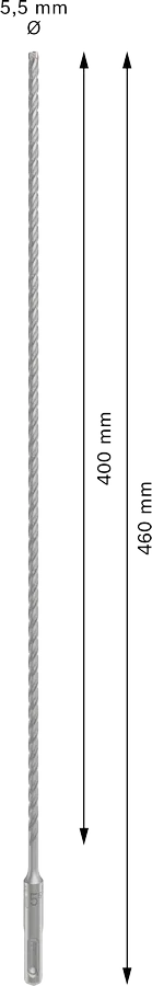 PRO SDS plus-5X Hamerboor, 5,5 x 400 x 460 mm