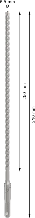 PRO SDS plus-5X Hamerboor, 6,5 x 250 x 310 mm