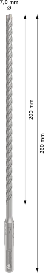 PRO SDS plus-5X Hamerboor, 7 x 200 x 260 mm