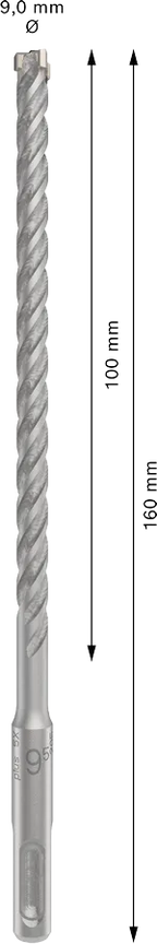 PRO SDS plus-5X Hamerboor, 9,5 x 100 x 160 mm