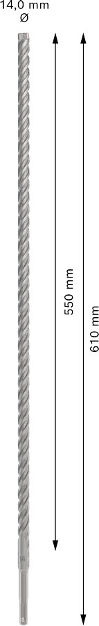 PRO SDS plus-5X Hamerboor, 14 x 550 x 610 mm