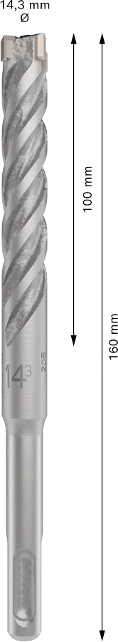 PRO SDS plus-5X Hamerboor, 14,3 x 100 x 160 mm