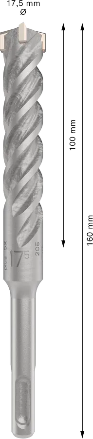 PRO SDS plus-5X Hamerboor, 17,5 x 100 x 160 mm