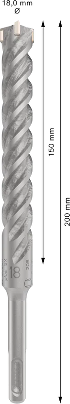 PRO SDS plus-5X Hamerboor, 18 x 150 x 200 mm