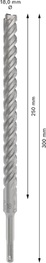 Betonboor SDS plus-5X - 18 mm x 250 mm x 300 mm
