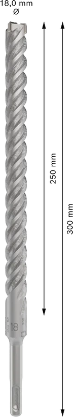 PRO SDS plus-5X Hamerboor, 18 x 250 x 300 mm