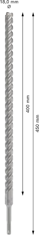 PRO SDS plus-5X Hamerboor, 18 x 400 x 450 mm