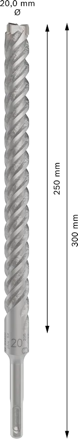 PRO SDS plus-5X Hamerboor, 20 x 250 x 300 mm