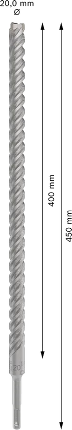 PRO SDS plus-5X Hamerboor, 20 x 400 x 450 mm