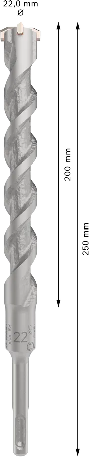 PRO SDS plus-5X Hamerboor, 22 x 200 x 250 mm