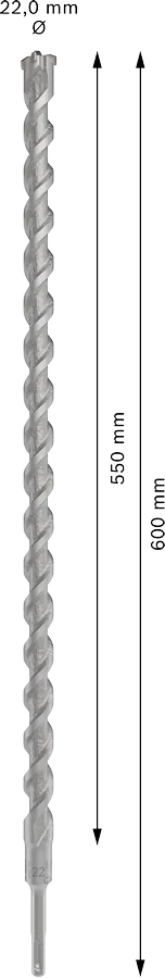 PRO SDS plus-5X Hamerboor, 22 x 550 x 600 mm