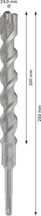 PRO SDS plus-5X Hamerboor, 24 x 200 x 250 mm