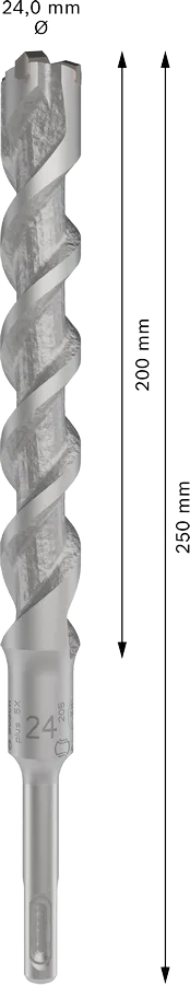 PRO SDS plus-5X Hamerboor, 24 x 200 x 250 mm
