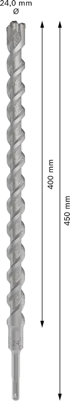 PRO SDS plus-5X Hamerboor, 24 x 400 x 450 mm