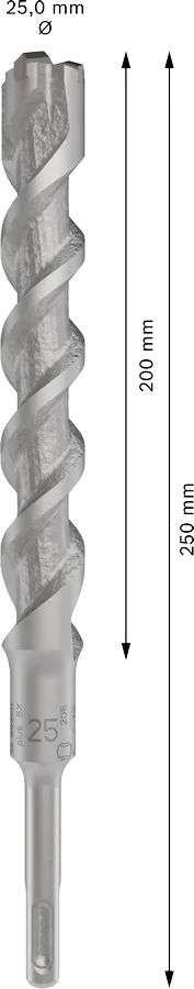 PRO SDS plus-5X Hamerboor, 25 x 200 x 250 mm