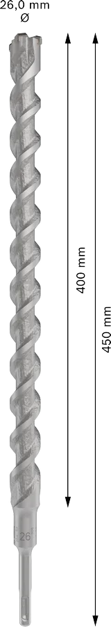 PRO SDS plus-5X Hamerboor, 26 x 400 x 450 mm