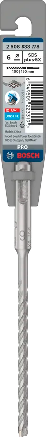 PRO SDS plus-5X Hamerboor, 6 x 100 x 160 mm
