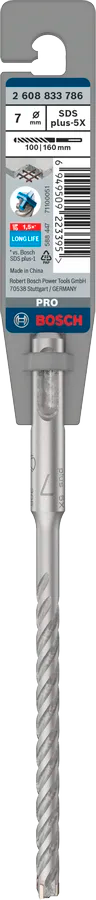PRO SDS plus-5X Hamerboor, 7 x 100 x 160 mm
