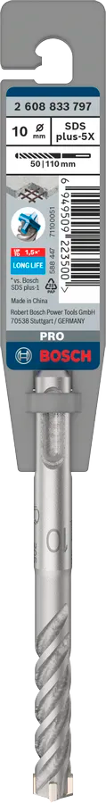 PRO SDS plus-5X Hamerboor, 10 x 50 x 110 mm