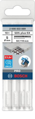 PRO SDS plus-5X Hamerboor, 5 x 50 x 110 mm, 10-delig