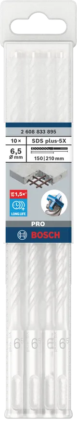 PRO SDS plus-5X Hamerboor, 6,5 x 150 x 210 mm, 10-delig