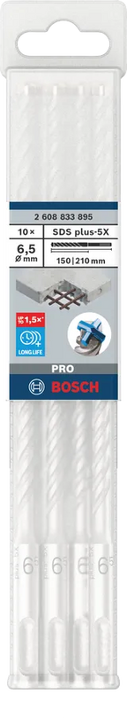 PRO SDS plus-5X Hamerboor, 6,5 x 150 x 210 mm, 10-delig