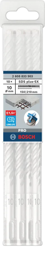 PRO SDS plus-5X Hamerboor, 10 x 150 x 210 mm, 10-delig
