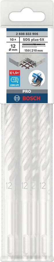 PRO SDS plus-5X Hamerboor, 12 x 150 x 210 mm, 10-delig