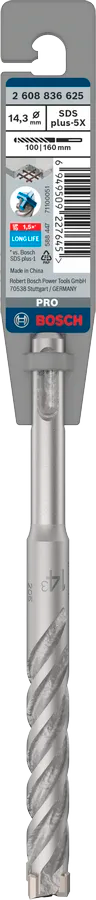 PRO SDS plus-5X Hamerboor, 14,3 x 100 x 160 mm