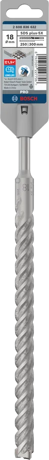 PRO SDS plus-5X Hamerboor, 18 x 250 x 300 mm